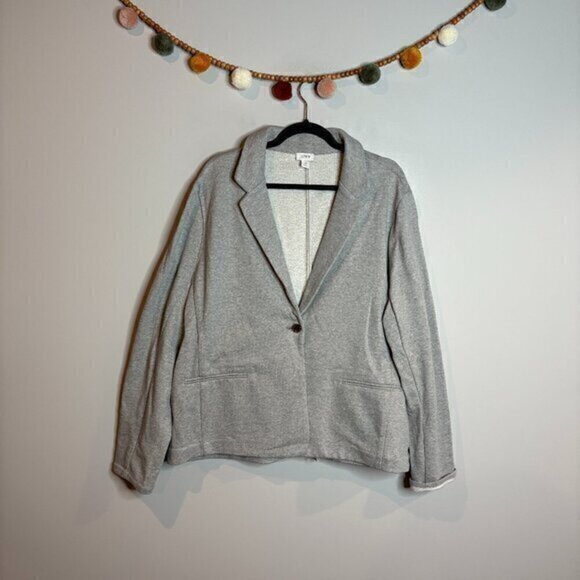 J. Crew grey sweatshirt blazer jacket - Picture 1 of 5